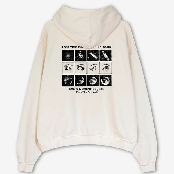 Kaotiko Washed Phases Eyes Bone Sweatshirt AQ087-01-G002