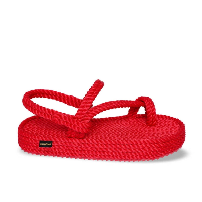 Bohonomad Hawaii Platform Rope Sandal - Red