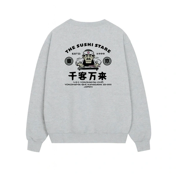 Kaotiko Crew Oversize Sushi Stare Gray AT065-01-G002