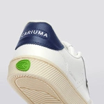 Cariuma Toca White & Smoke White/Marine Blue Soft Grain Leather & Suede