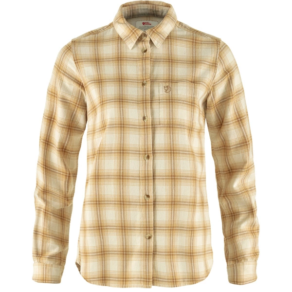 FjallravenÖvik Flannel Shirt W F89833-113-196 Chalk White-Dune Beige