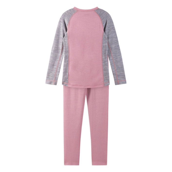 Reima kids' wool thermal underwear set Taitoa grey pink 5200030E