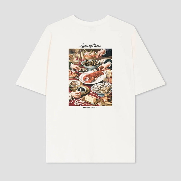 Kaotiko T-shirt Camiseta Luxury Chaos Organic Cotton Ivory AR017-01S-G002