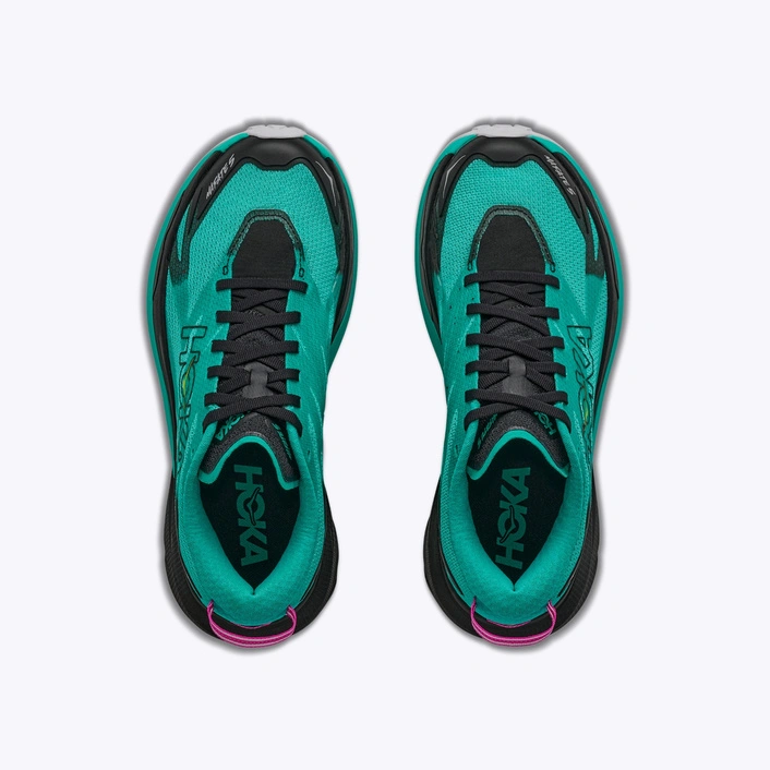 HOKA Mafate 5 Women's Trail Running Shoes Black/Electric Aqua