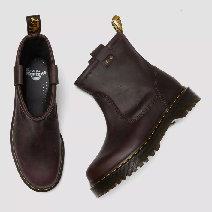 Dr. Martens Biker Ankle Boots Anistone Lo Dark Brown 31880201