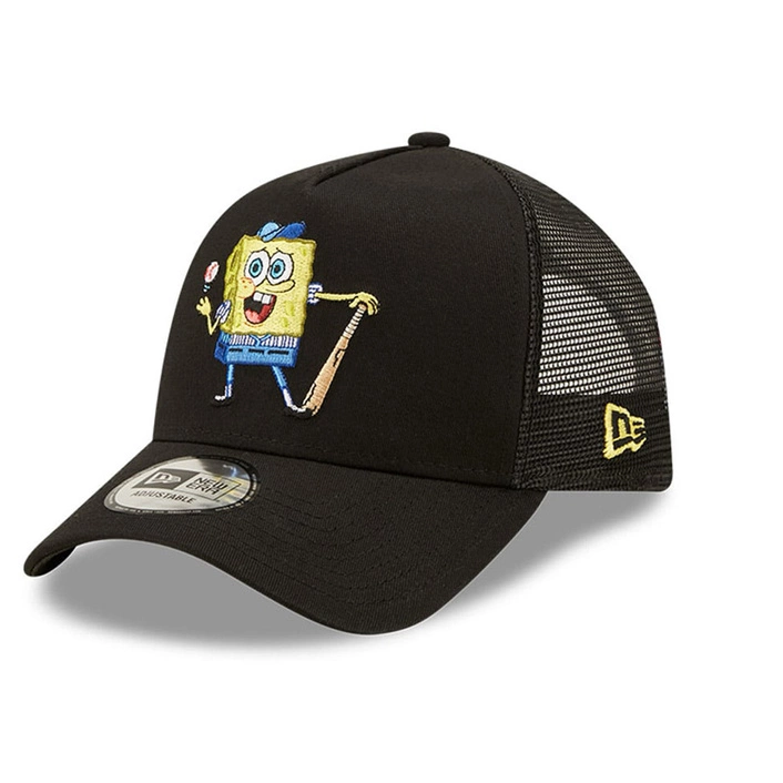 New Era Spongebob Nickelodeon Black A-Frame Trucker Cap