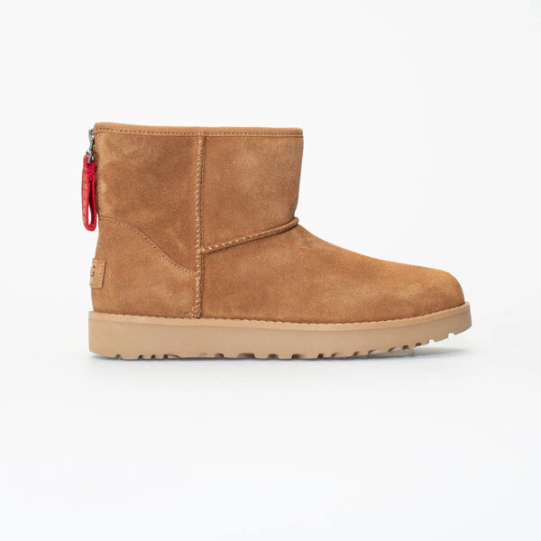 UGG W CLASSIC MINI LOGO ZIP CHESTNUT