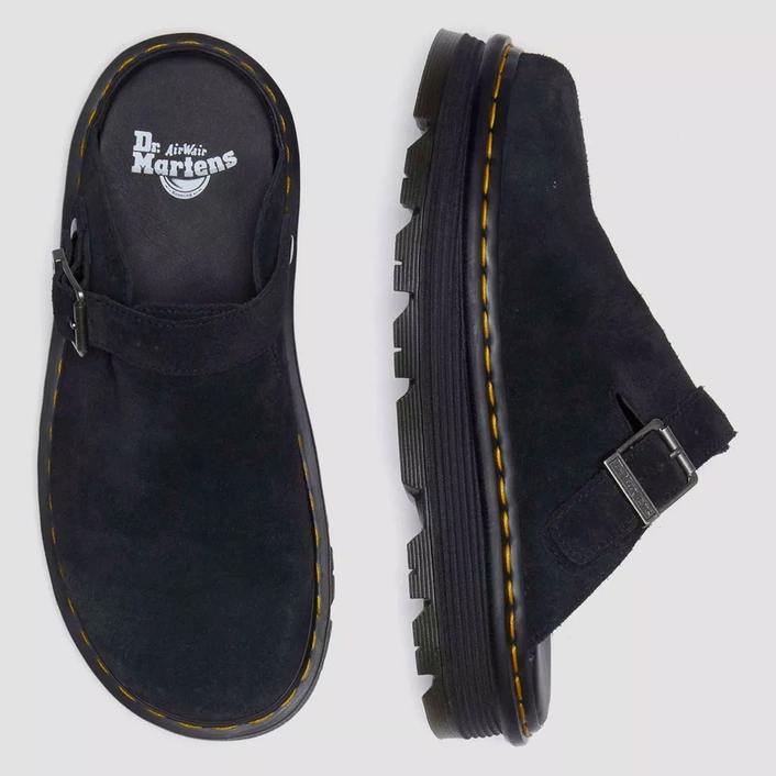 Dr. Martens Platform Mules Zebzag Slingback Suede Black 31657001