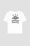 Kaotiko Washed Boy Eye White T-shirt AP026-01-M002
