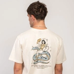 Kaotiko Cowgirl Snake Organic Cotton Ivory T-shirt AR064-01S-G002