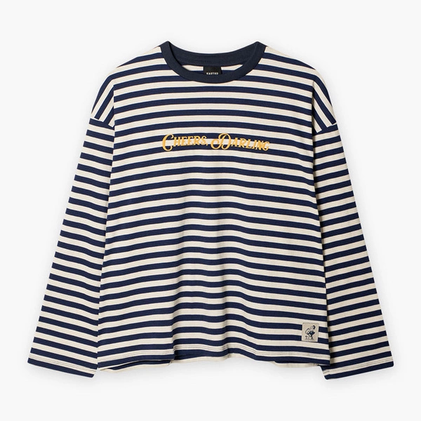 Kaotiko Cheers Longsleeve, Darling Stripes Navy AR023-01-G002