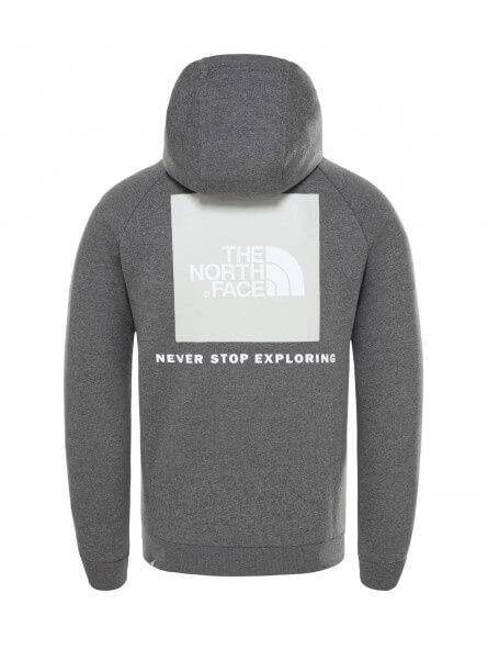 The North Face Raglan Red Box Hoodie Grey