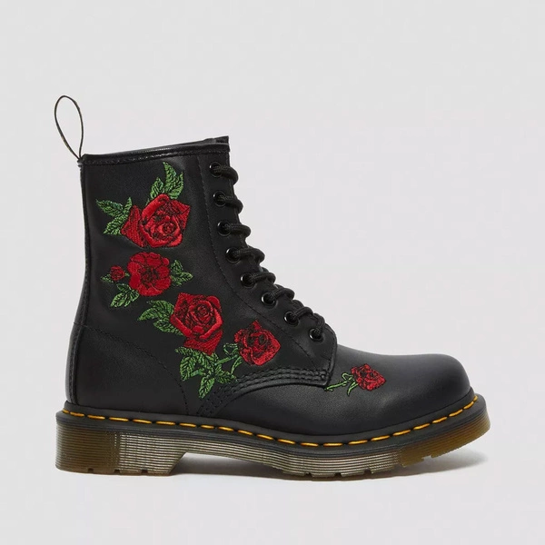 Dr. Martens 1460 Vonda Floral Rose Leather Lace Up Boots 24722001