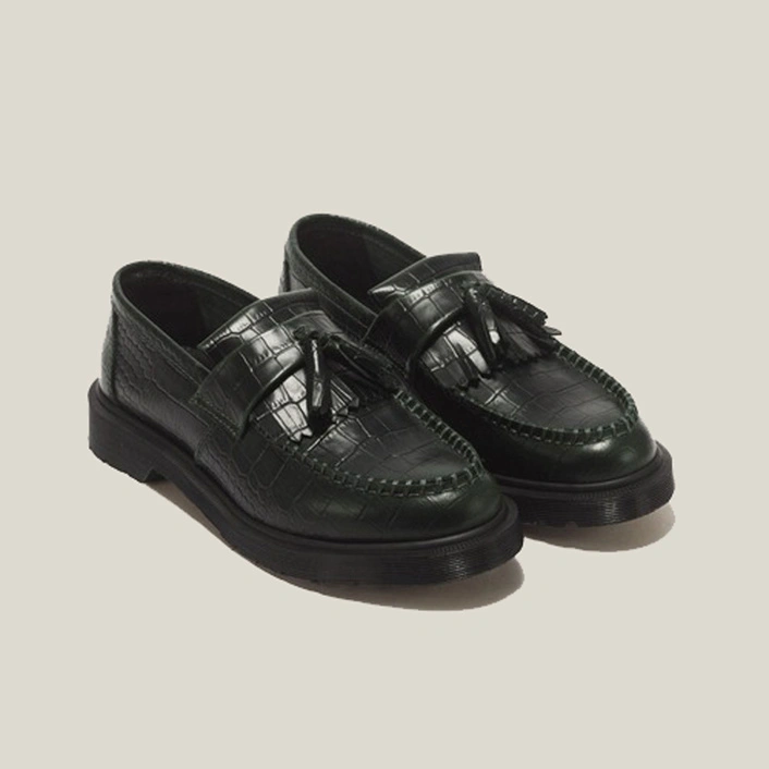 Dr. Martens tassel loafers Adrian Croc dark green 43188300