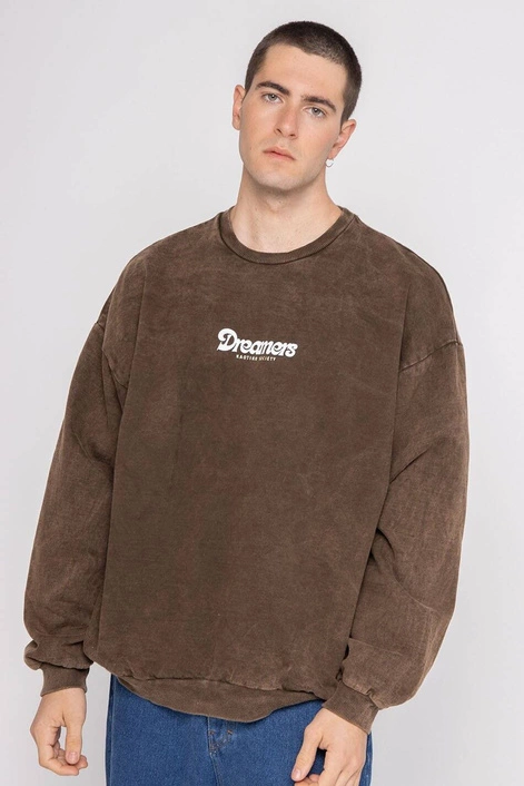 Kaotiko Brown Dreamers Washed Sweatshirt