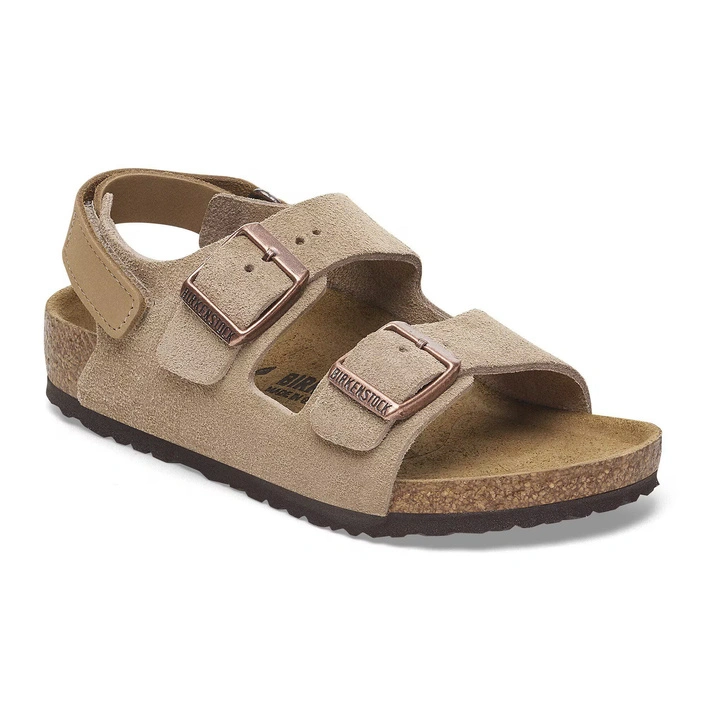 Birkenstock Milano Kids Suede Leather Boys Taupe 1029471 (Narrow)