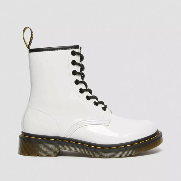 Dr. Martens women's boots 1460 Patent Lamper patent leather white 11821104