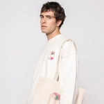 Kaotiko Unisex Beige Sweatshirt Crew Marrakech Organic Cotton AO026-01S-G002