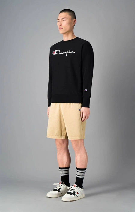 Champion Reverse Weave EMBROIDERED SCRIPT LOGO Sweatshirt BLACK