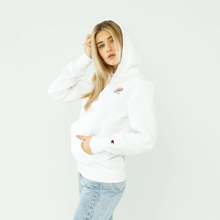 Champion WMNS CITY SNACK ORGANIC COTTON BLEND HOODIE WHITE