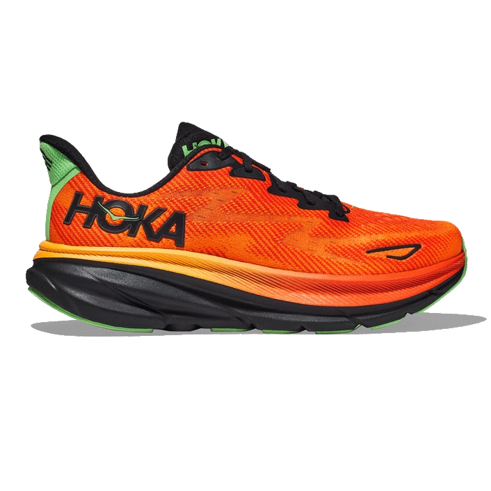 Hoka MEN'S CLIFTON 9 FLAME/VIBRANT ORANGE