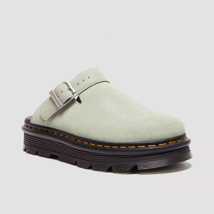 Dr. Martens Platform Mules Zebzag Slingback Suede Green 31937300