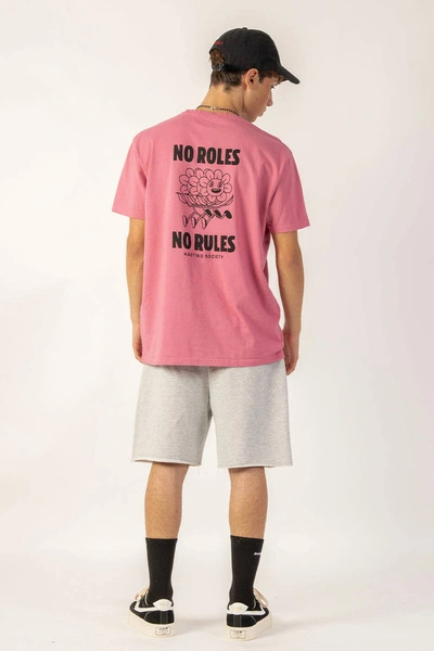 Kaotiko T-shirt No Roles No Rules Washed Pink