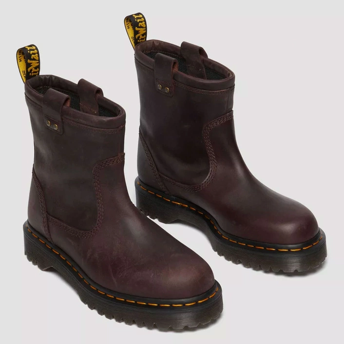 Dr. Martens Biker Ankle Boots Anistone Lo Dark Brown 31880201
