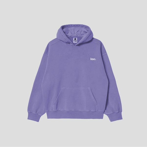 Kaotiko Unisex Purple Hoodie Sud Cap Washed Fabien AO087-01-G002