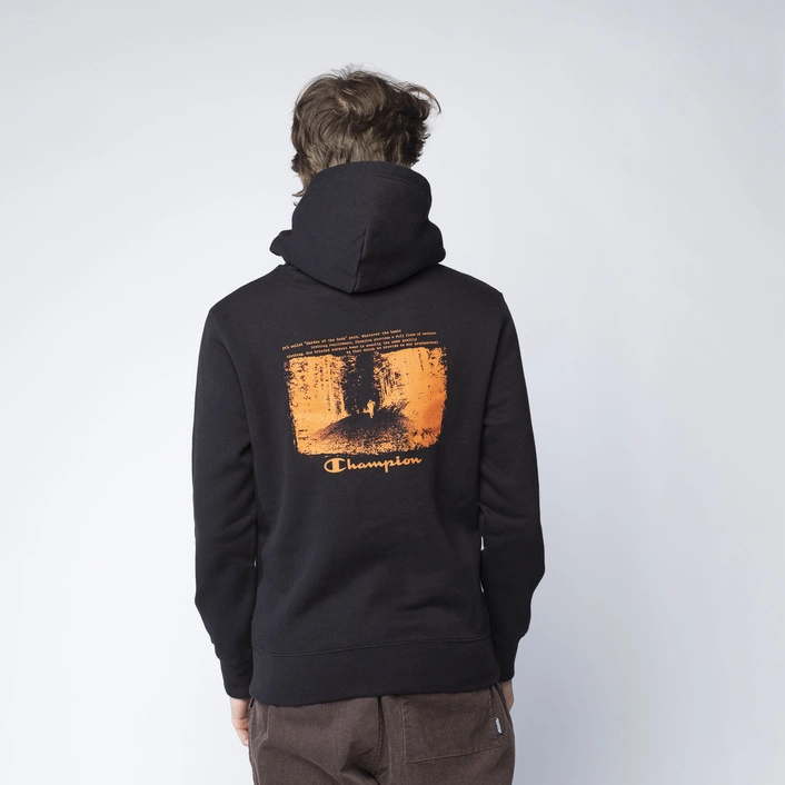 Champion REVERSE WEAVE C LOGO HOODIE BLACK