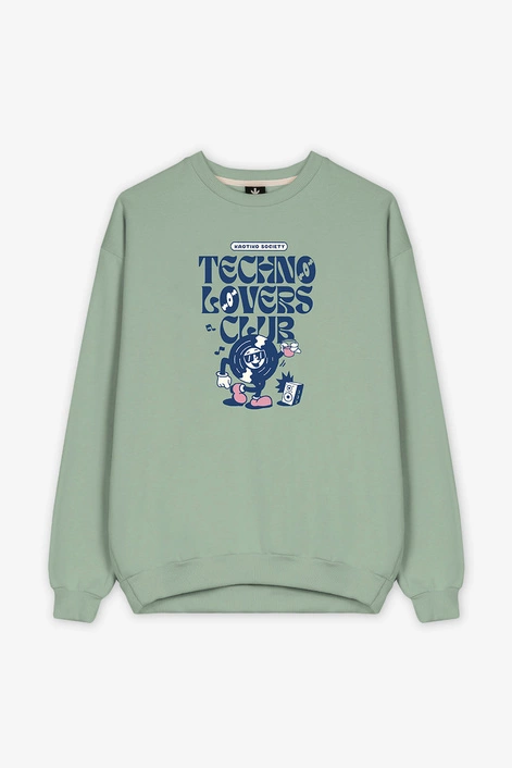 Kaotiko Techno Lovers Club Fresh Green Sweatshirt AP022-01-M002
