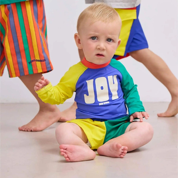 BOBO CHOSES Joy color block swim T-shirt