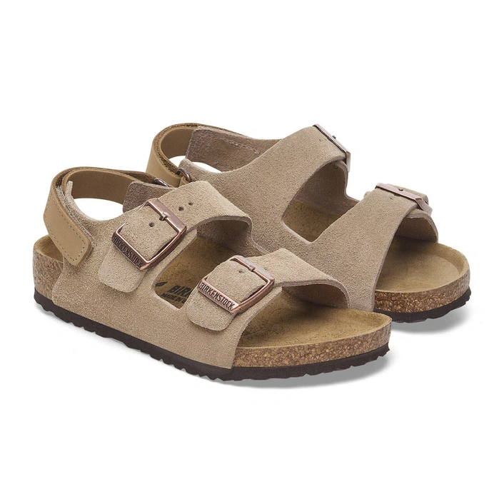 Birkenstock Milano Kids Suede Leather Boys Taupe 1029471 (Narrow)