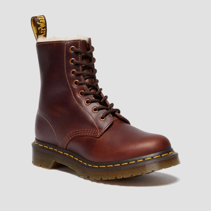 Dr. Martens women's fur-lined boots 1460 Serena Orleans butterscotch 23912243