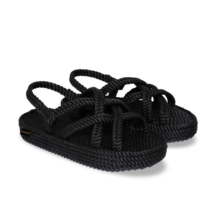 Bohonomad Platform Rope Sandal - Black