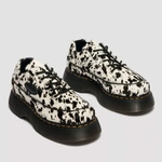 Dr. Martens Shoes Buzz 5-Eye Dalmatian Hair-On Leather Women's Cream-Black 42846100
