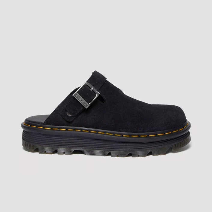 Dr. Martens Platform Mules Zebzag Slingback Suede Black 31657001