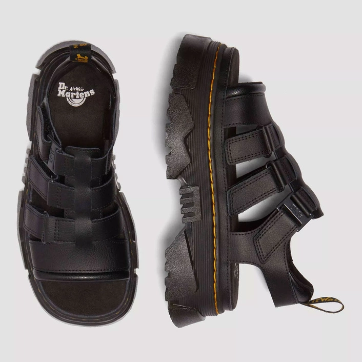 Dr. Martens Platform Sandals Mattison 3 Strap Women's Black 40891001