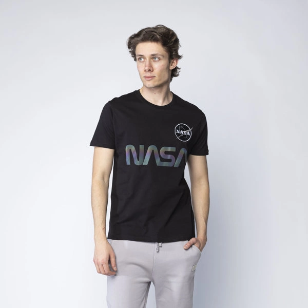 Alpha Industries NASA Rainbow Reflective T Black