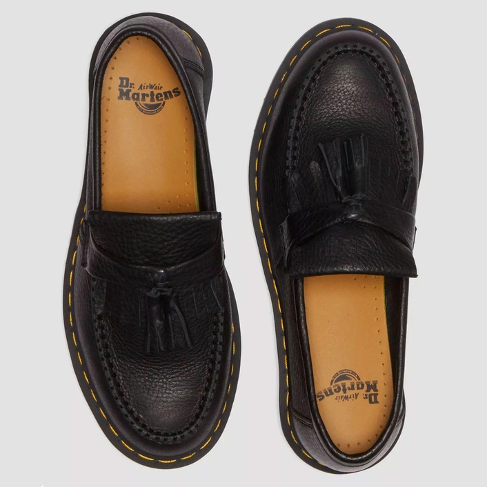 Dr. Martens Tassel Loafers Adrian Yellow Stitch Ambassador Black 31997001