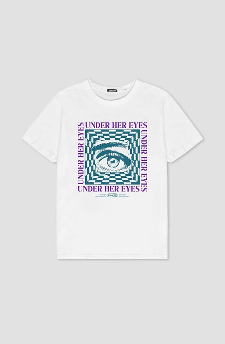 Kaotiko Washed Under Her Eyes White T-shirt AP011-01-G002