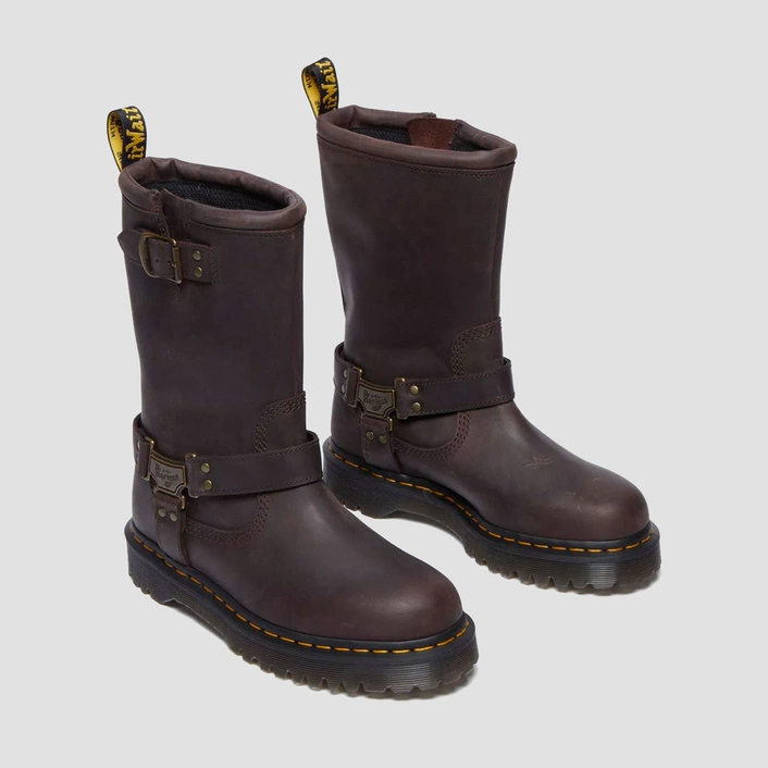 Dr. Martens Biker Boots Anistone Hi Dark Brown 31901201
