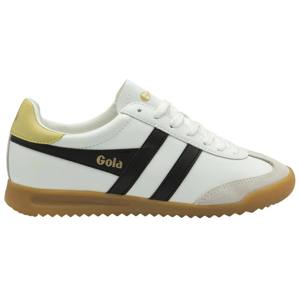 Gola Women's Torpedo Leather Trainer CLB622WB White/Black/Lemon