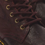 Dr. Martens women's platform boots Jadon Floral Emboss Crazy Horse cherry red 43558600