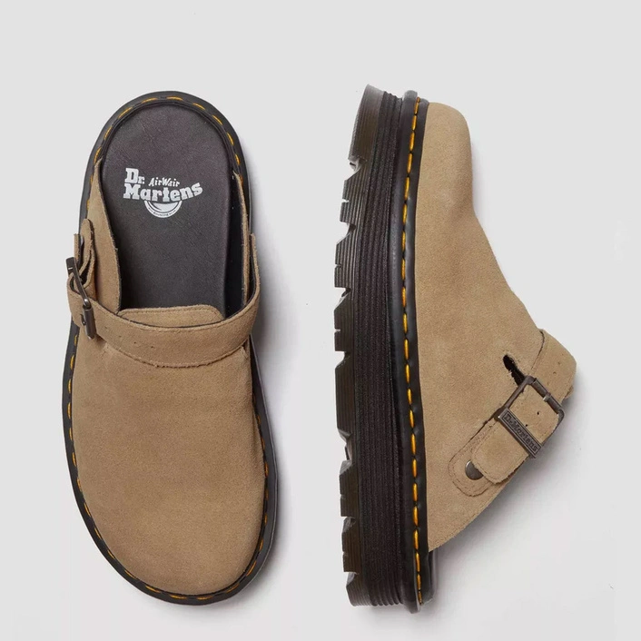 Dr. Martens Platform Mules Zebzag Slingback Suede Light Brown 31737439