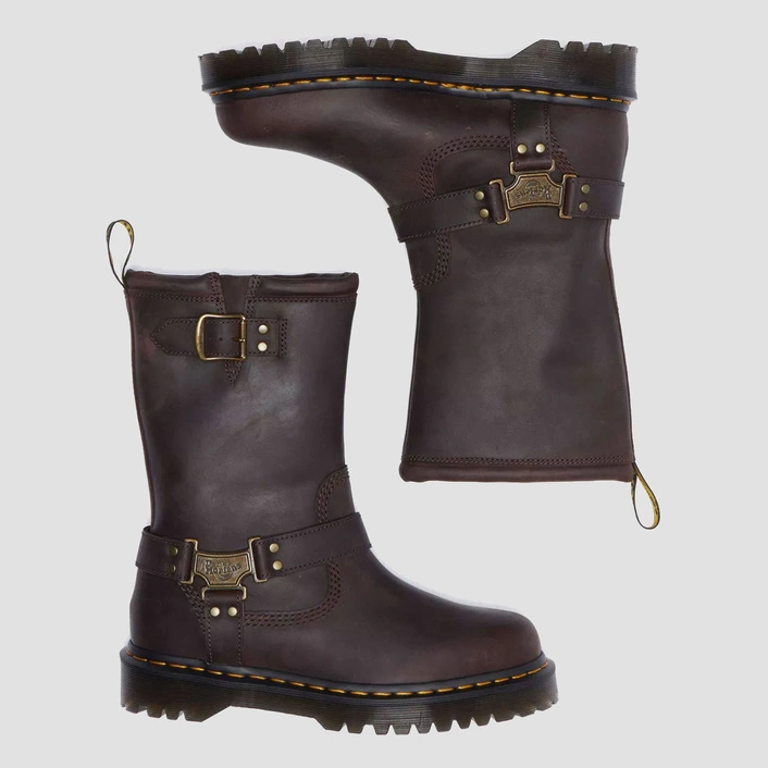 Dr. Martens Biker Boots Anistone Hi Dark Brown 31901201