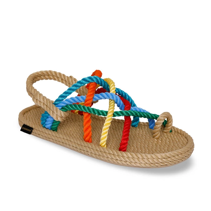 Bohonomad Cape Point Rope Sandal – Beige/Multi