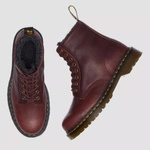 Dr. Martens fur-lined boots 1460 Grizzly cherry red 31873600