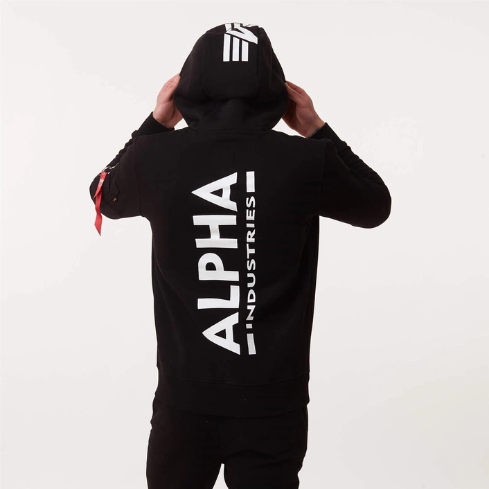 Alpha Industries Back Print Hoody Black