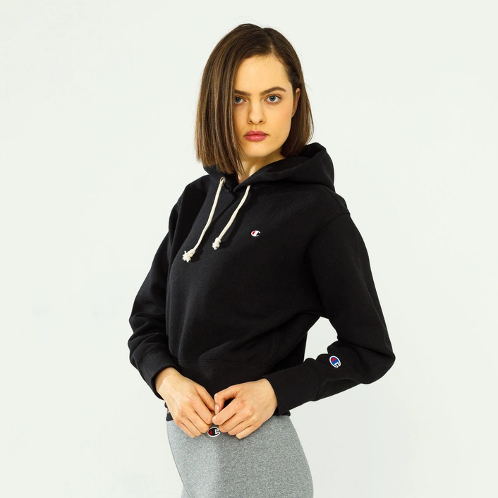 Champion WMNS REVERSE WEAVE CROPPED HOODIE BLACK